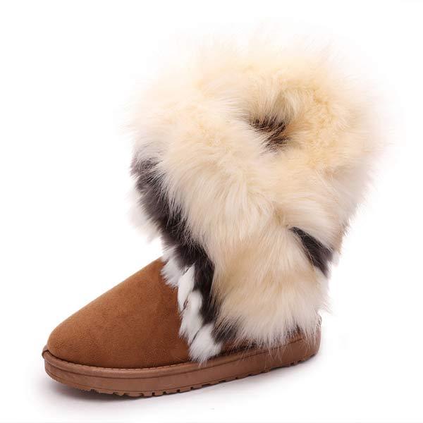 Women'S Faux Rabbit Fur Snow Boots 14213756C