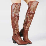 Women'S Vintage Chunky High Heel Over The Knee Boots 04028076C