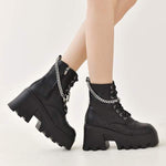 Women'S Platform Chunky Heel Gothic Boots 09572096