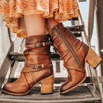 Women'S Vintage Chunky Heel Booties 01267256C