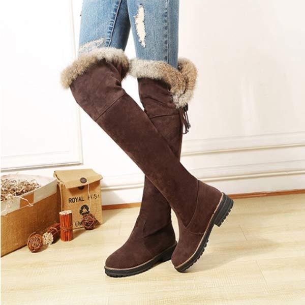 Women'S Fleece Over The Knee Boots 41687846C