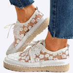 Women'S Mesh Lace Floral Lace-Up Sneakers 57951024