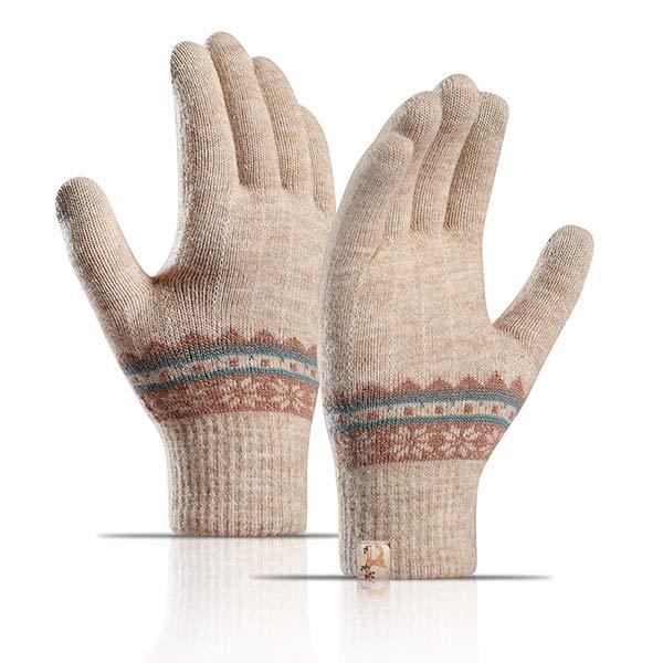 Double Layer Fleece Thick Wool Touch Screen Gloves 68232218C