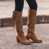 Women'S Ethnic Fringe Chunky Heel Boots 36324905C