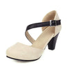 Women'S Chunky Heel Hollow Buckle High Heel Sandals 07609195C