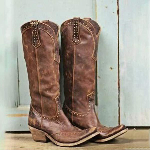 Women'S Vintage Stud Tall Rider Boots 36918793C