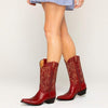Women'S Pointed Toe Mid Block Heel Sleeve Mid Cuff Western Boots 67883861C
