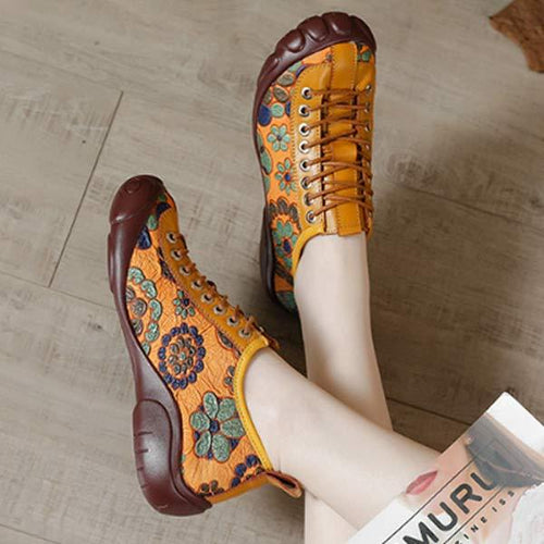 Women'S Flat Ethnic Print Shoes 86332143C