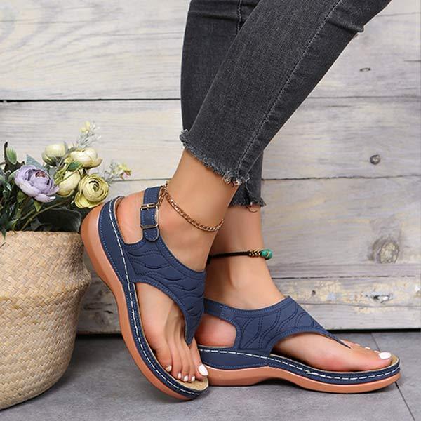 Women'S Vintage Thong Wedge Sandals 60138775C
