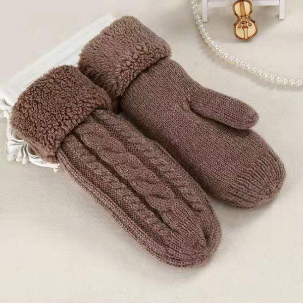 Women'S Thick Fleece Double Layer Gloves 01578963C