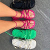 Women'S Round Toe Platform Braided Roman Sandals 65634173C