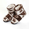 Coral Fleece Print Christmas Fawn Indoor Boots 20225311C