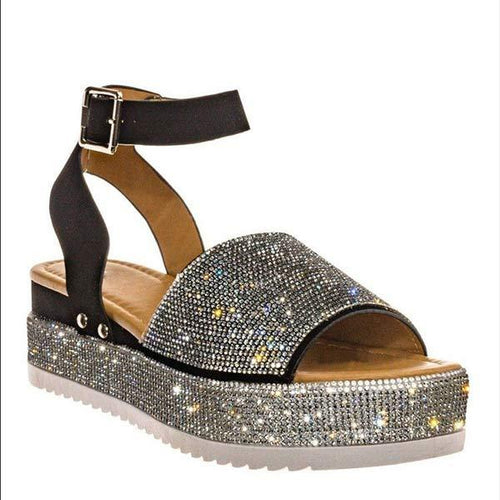 Women'S Roman Style Rhinestone Platform Sandals 08042052C