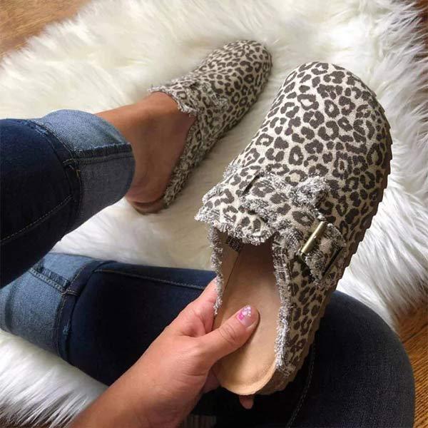 Women'S Round Toe Casual Leopard Print Slip-On Shoes 79882010C