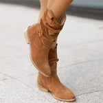 Women'S Low Heel Suede Boots 67273521C