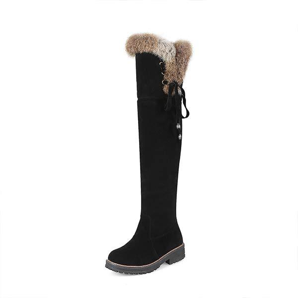 Women'S Fleece Over The Knee Boots 41687846C