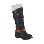 Women'S Round Toe Buckle Rider Boots 69147652C