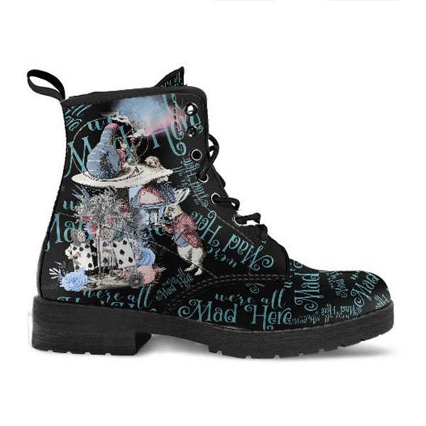 Women'S Digital Print High Top Leather Boots 29219568C