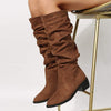 Women'S Suede Chunky Heel Pointed Toe Rider Boots 63196759C