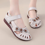 Women's Flat Ethnic Style Hollow Small Floral Sandals 13694648C