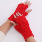 Knitted Warm Half Finger Mitts 11295498C