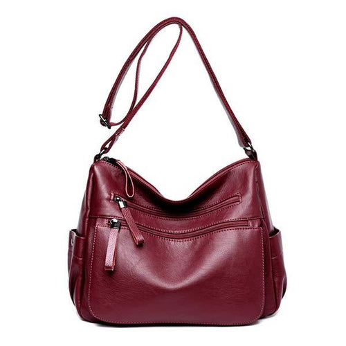 Women'S Soft Leather Large Capacity Crossbody Bag 77627344C