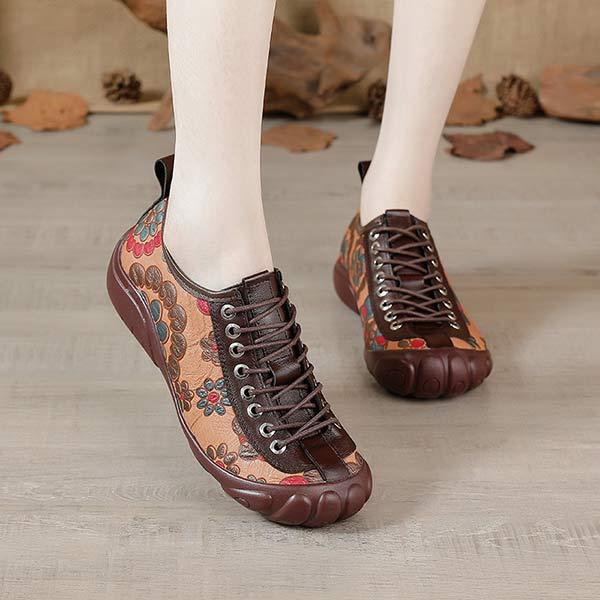 Women'S Flat Ethnic Print Shoes 86332143C