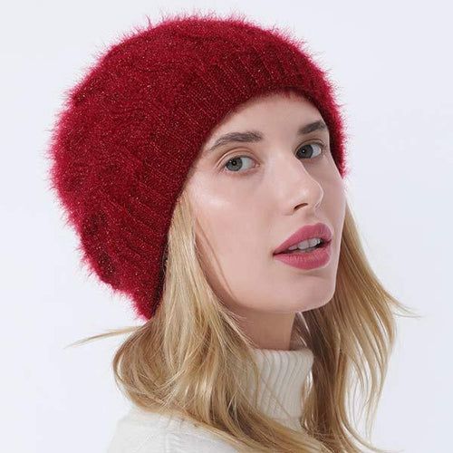 Women'S Fleece Thick Knitted Beanie Hat 74303108C