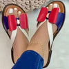 Women'S Flat Colorblock Bow Sandals 53852366C