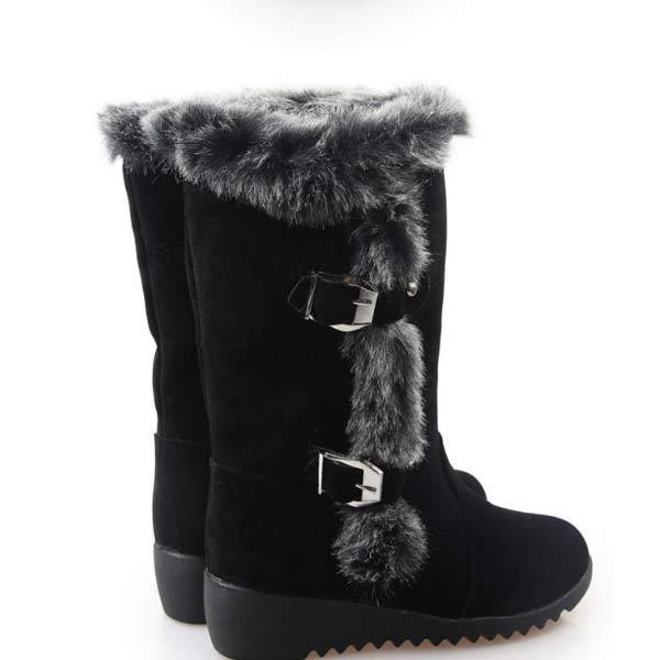 Women'S Platform Faux Rabbit Fur Snow Boots 00121906C