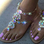 Women'S Boho Flat Rhinestone Sandals 13554511C