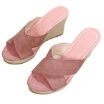 Women'S Wedge Platform Cross Toe Sandals 38390304C