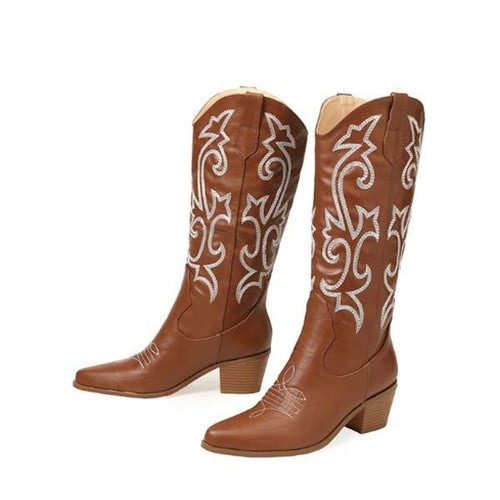 Women'S Vintage Embroidered Western Cowboy Boots 36361456C