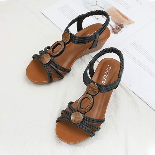 Women'S Wedge Casual Soft Sole Vintage Roman Sandals 73039905C