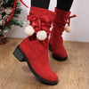 Women'S Round Toe Suede Mid Boots 48068676C