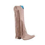 Women'S Chunky Heel Fringe Tall Boots 46651812C