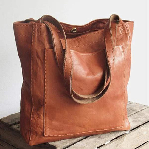 Women'S Soft Leather Handy Vintage Large Capacity Tote Bag 42044900