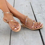 Women'S Flat Toe Fancy Diamond Sandals 39252394