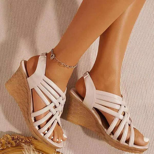 Women'S Platform Roman Style Fish Mouth Wedge Sandals 99353041C