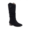 Women'S Pointed Toe Low Heel Suede Tall Boots 39436557C