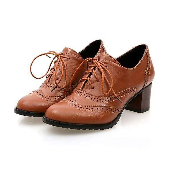 Women'S Chunky Lace-Up High Heels 24676313C