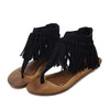 Women'S Tassel Thong Back Zip Retro Sandals 62141787C