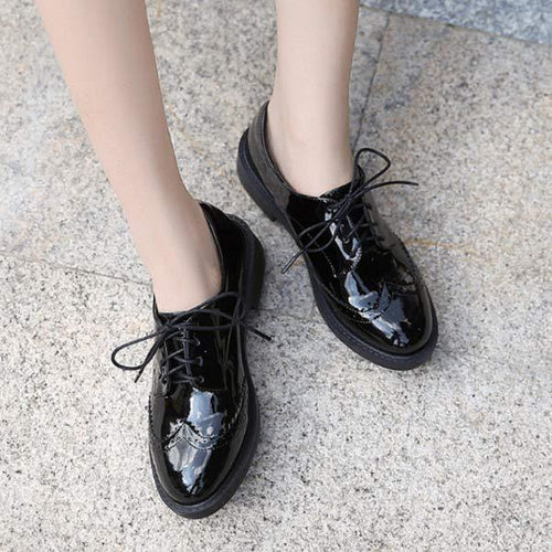 Women'S Brogue Soft Sole Lace-Up Shoes 79295323C