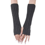 Knitted Warm Fingerless Sweater Arm Sleeves 75966435C