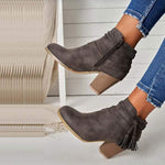 Women'S Fringed Fashion Low Boots 19033434C
