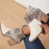 Women'S Medium Chunky Heel Colorblock Ankle Boots 18210542C
