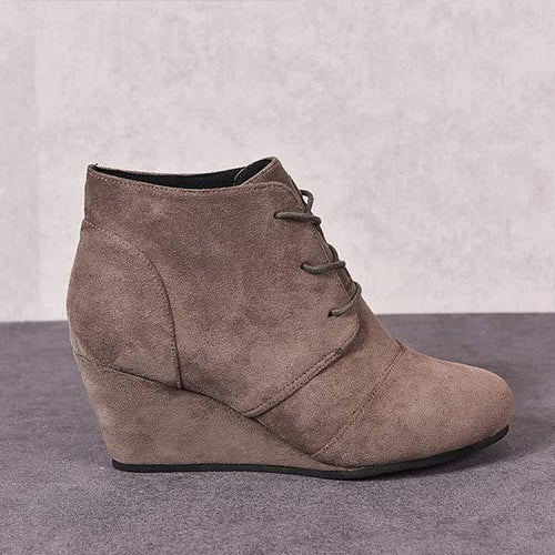 Women'S Suede Wedge Boots 60056875C