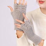 Knitted Warm Half Finger Mitts 11295498C