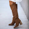 Women'S Over Knee Suede Block Heel High Heel Boots 78421913C