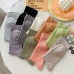 Women'S Basic Solid Color Socks Thin Cotton Socks 21249295C